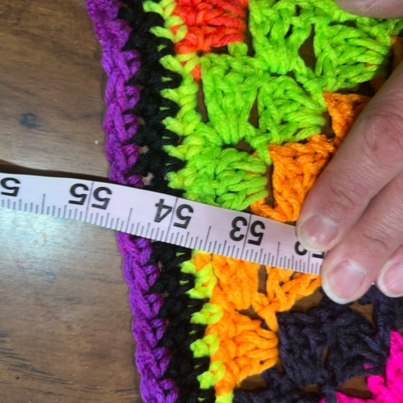 Retro Crochet Bright Rainbow Blanket/Throw - Picture 6 of 6